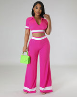 Summer Patchwork Pants Set