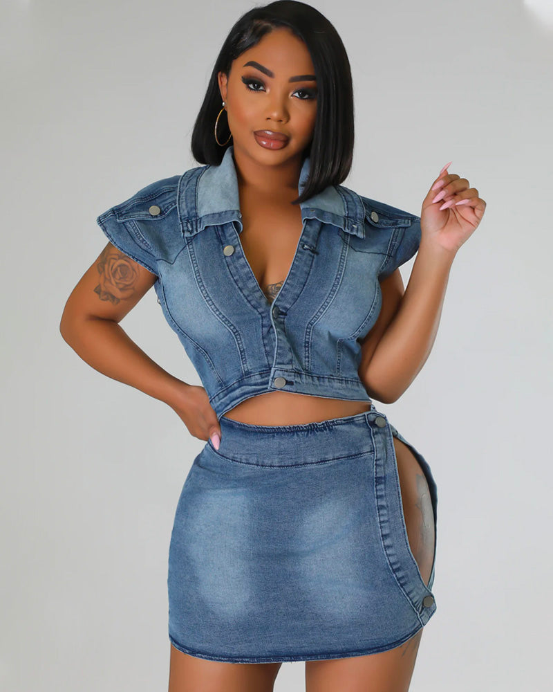 Denim Split Set