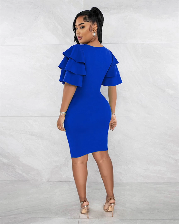 Ruffle sleeve dress