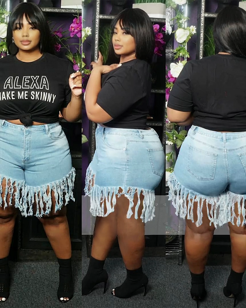 Tassels Denim Shorts