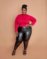 Plus Size Vegan Leather Leggings