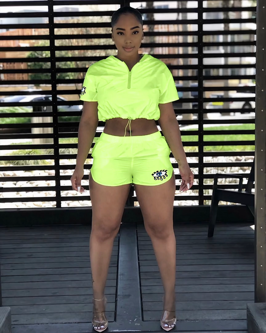 Solid Color Shorts Set