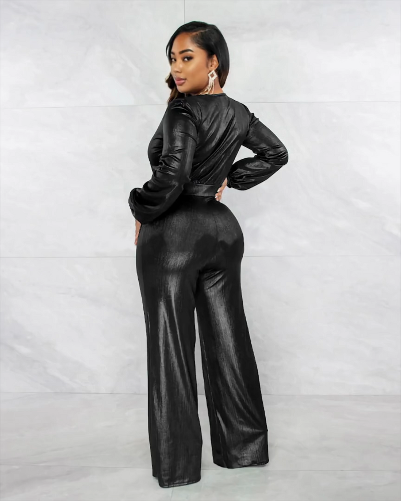 Sexy V-neck high stretch jumpsuit