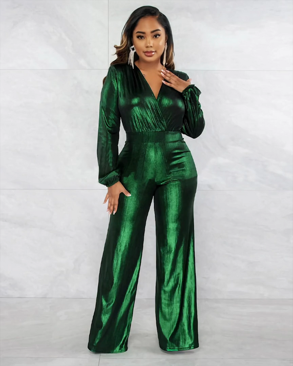 Sexy V-neck high stretch jumpsuit