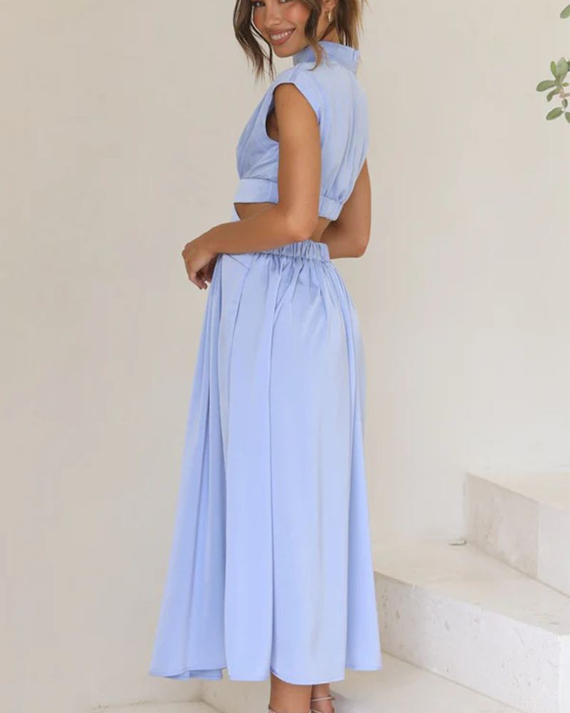 Elegant High Neck Maxi Dress