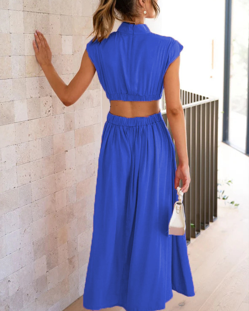 Elegant High Neck Maxi Dress