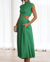 Elegant High Neck Maxi Dress