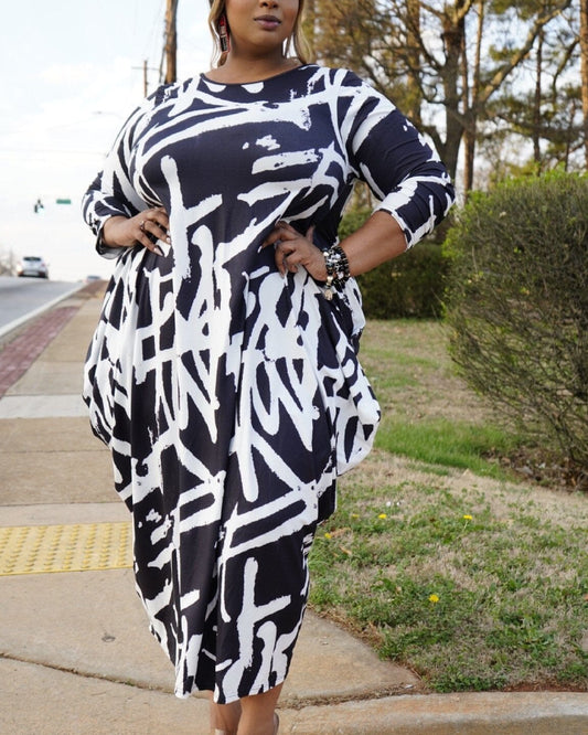 Printed Tunic Maxi Dress