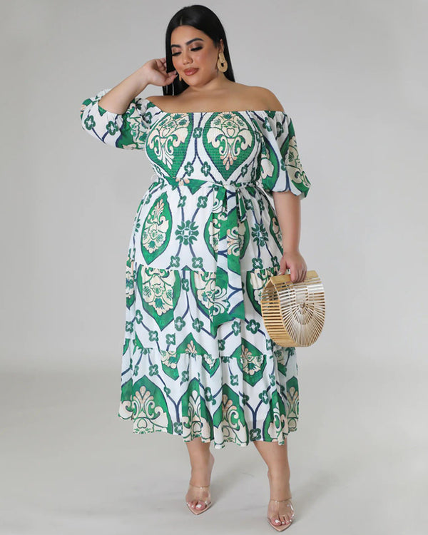 Spring Overseas Off-Shoulder Dress