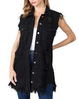 Ripped Denim Vest