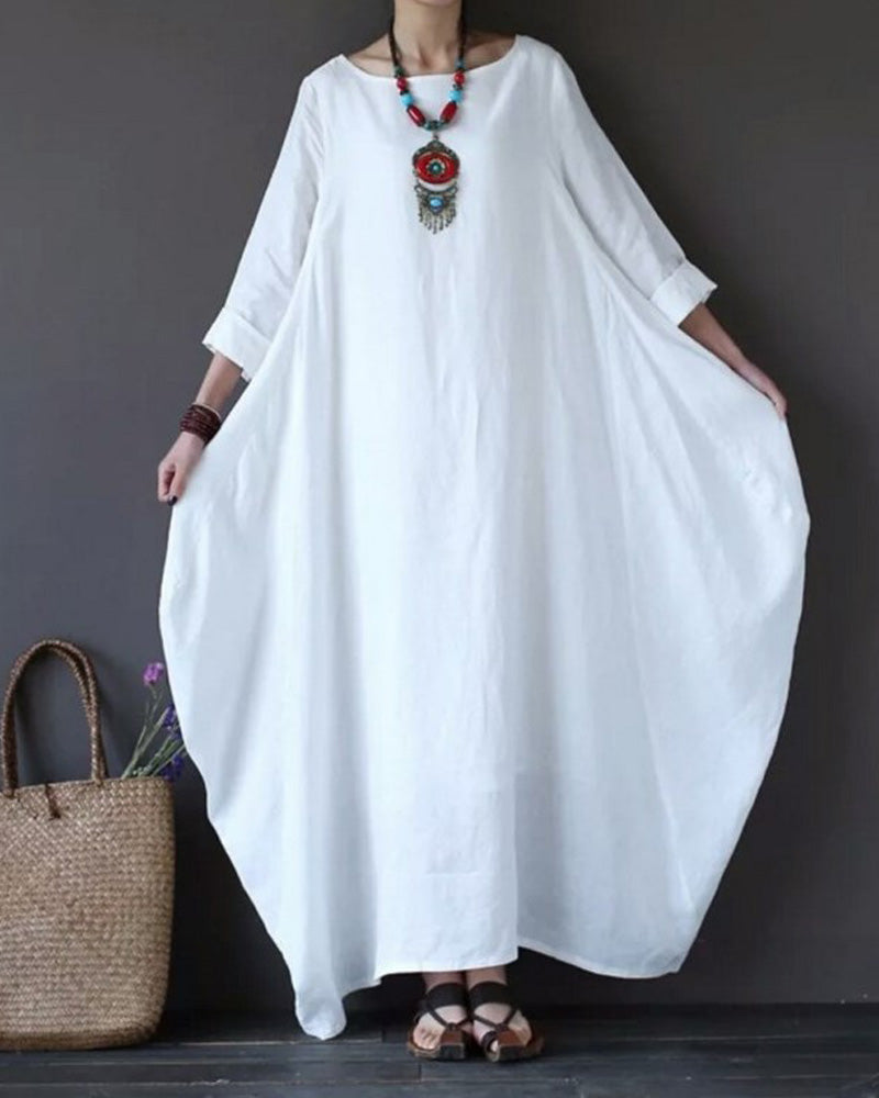 COMFY LINEN TUNIC DRESS