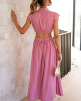 Elegant High Neck Maxi Dress