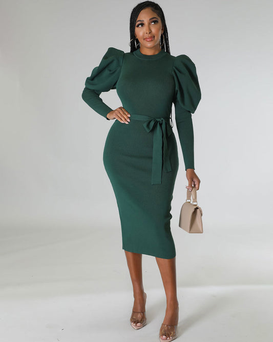 Elegant long sleeve slim dress