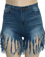 Tassels Denim Shorts